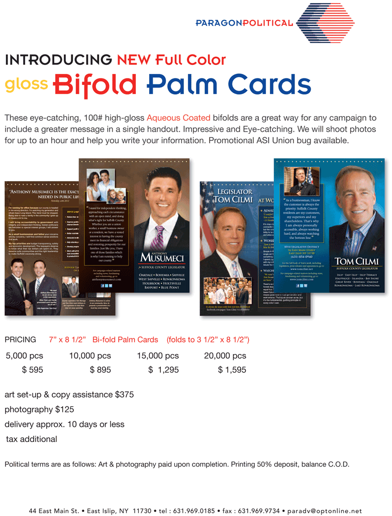 Political Palm Cards